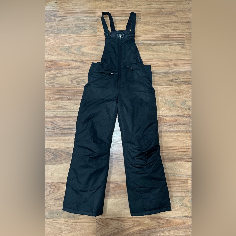 AQ Youth Insulated Snow Pants Bibs Black Size L (10/12)   Winter Ski Pants